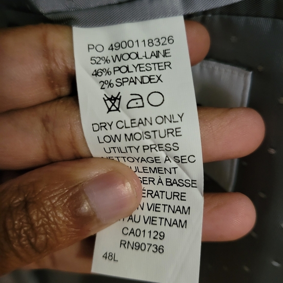 Michael Strahan Men's Gray Formal Business Wool-Blend Blazer Jacket. Size 48L - Picture 12 of 12